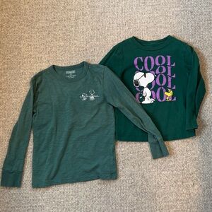 Crewcuts Teal and Dark Green Long Sleeve Tees